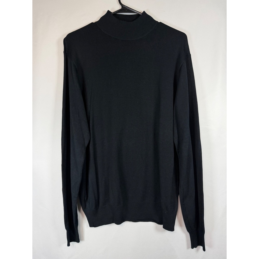 Jos. A. Bank Signature Collection Black 100% Silk Mock Neck Sweater Womens M